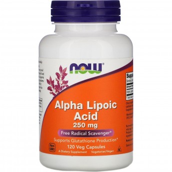 Альфа липоевая кислота NOW FOODS ALPHA LIPOIC ACID, 250 мг, 120 капсул