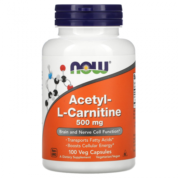 Аминокислота NOW FOODS ACETYL-L-CARNITINE, 500 мг - 100 капсул NS7418 Аминокислота NOW FOODS ACETYL-L-CARNITINE, 500 мг - 100 капсул NS7418
