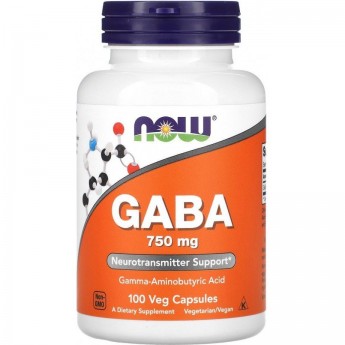 Аминокислота NOW FOODS GABA, 750 мг, 100 капсул