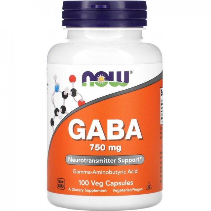 Аминокислота NOW FOODS GABA, 750 мг, 100 капсул NS*0089