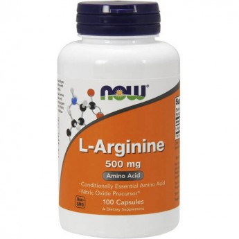 Аминокислота NOW FOODS L-ARGININE, 500мг, 100 капсул