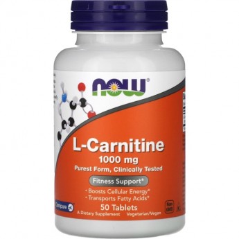 Аминокислота NOW FOODS L-CARNITINE, 1000 мг, 50 таблеток