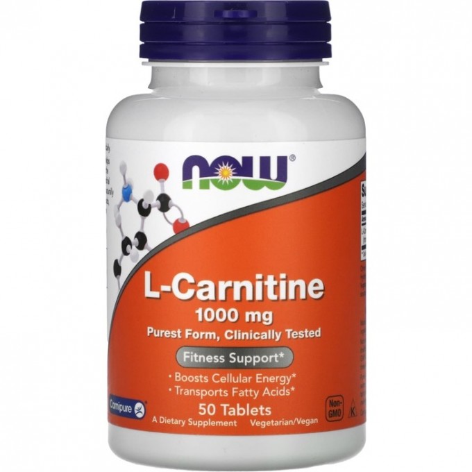 Аминокислота NOW FOODS L-CARNITINE, 1000 мг, 50 таблеток NS*0067