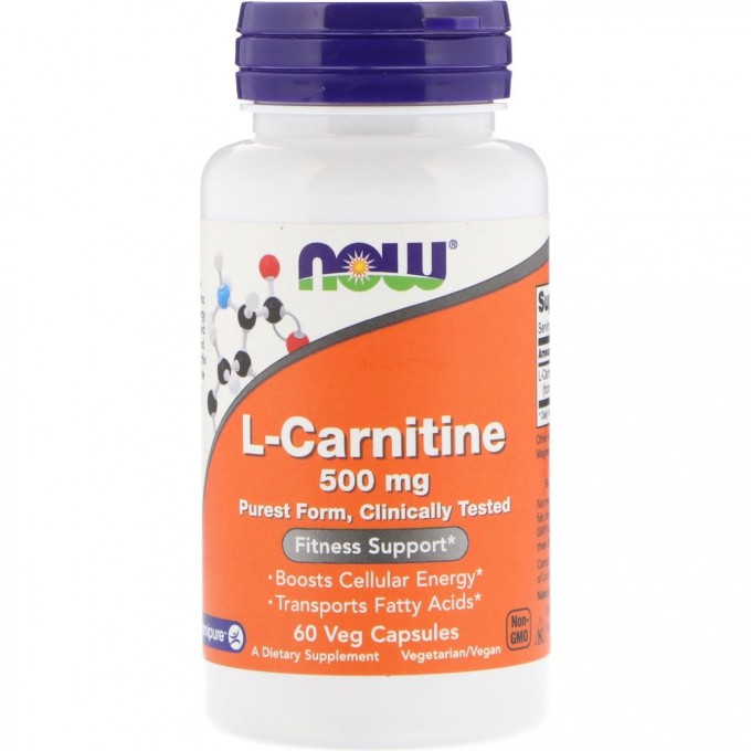 Аминокислота NOW FOODS L-CARNITINE, 500 мг - 60 капсул NS0072