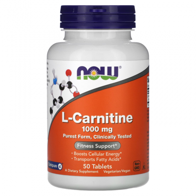 Аминокислота NOW FOODS L-CARNITINE TARTRATE 1000мг, 50 таблеток NS7489 Аминокислота NOW FOODS L-CARNITINE TARTRATE 1000мг, 50 таблеток NS7489
