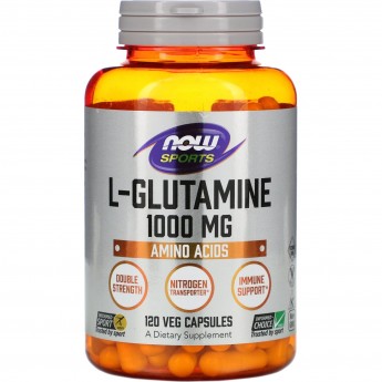 Аминокислота NOW FOODS L-GLUTAMINE, 1000 мг, 120 капсул