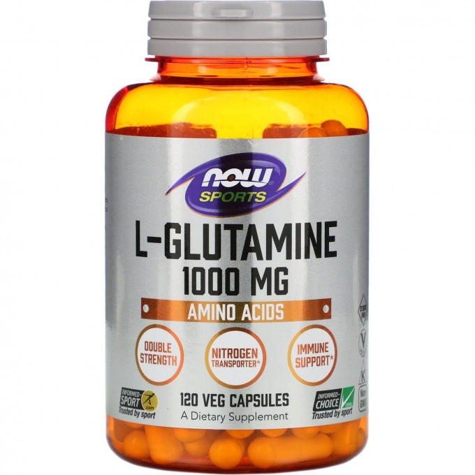 Аминокислота NOW FOODS L-GLUTAMINE, 1000 мг, 120 капсул NS*0094