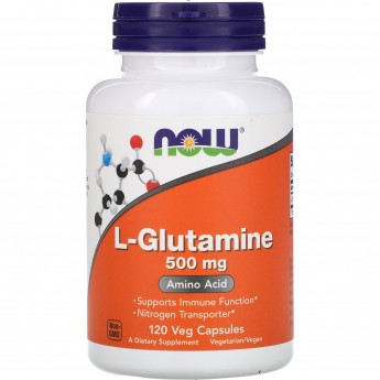 Аминокислота NOW FOODS L-GLUTAMINE, 500 мг, 120 капсул