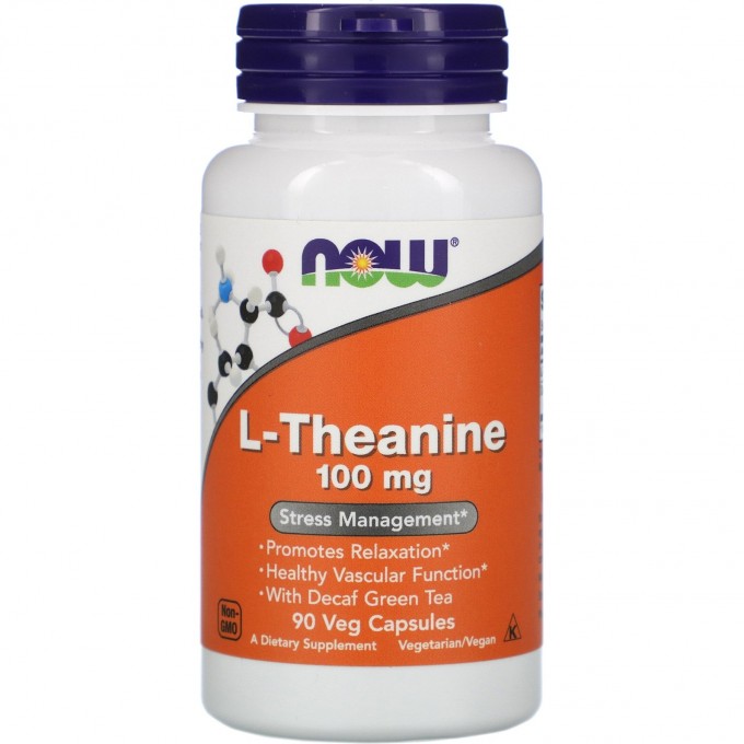 Аминокислота NOW FOODS L-THEANINE, 100 мг, 90 капсул NS9706