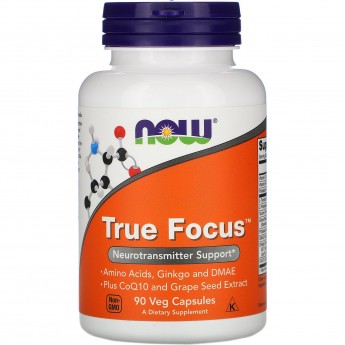 Аминокислота NOW True Focus, 90 капсул