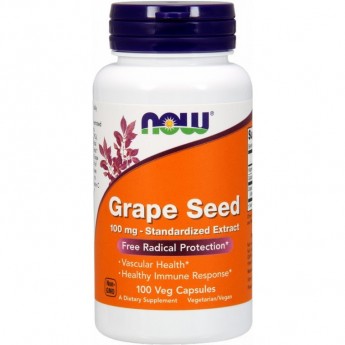 Антиоксидант NOW Foods Grape Seed, 60 мг - 100 капсул