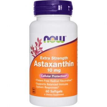 Антиоксиданты NOW Astaxanthin, 10 мг - 60 капсул