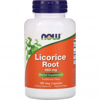 Бад при простуде NOW Licorice Root, Солодка Корень 450 мг - 100 капсул