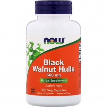 Биологически активная добавка NOW FOODS BLACK WALNUT HULLS (Черный Орех), 500 мг - 100 капсул