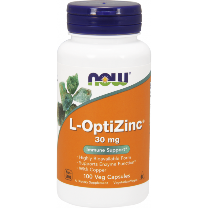 Биологически активная добавка NOW FOODS ОПТИЦИНК ЦИНК 30МГ +МЕДЬ 100мг. NS1510P