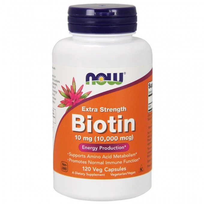 Биотин Экстра NOW FOODS Biotin Extra 10 000 мкг, 120 капсул NS26177