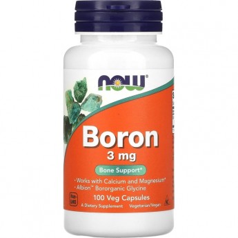 Бор NOW BORON, 3мг, 100 капсул