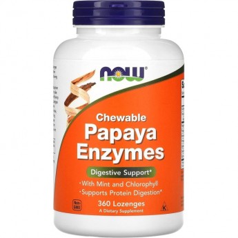 Энзимы NOW FOODS PAPAYA ENZYMES (ферменты), 360 таблеток