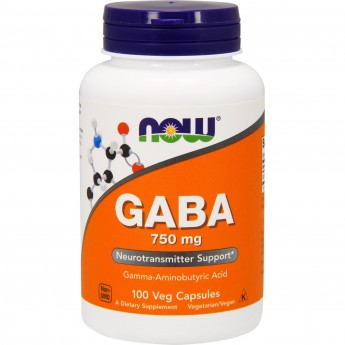 Габа NOW FOODS GABA, 750 мг, 100 капсул