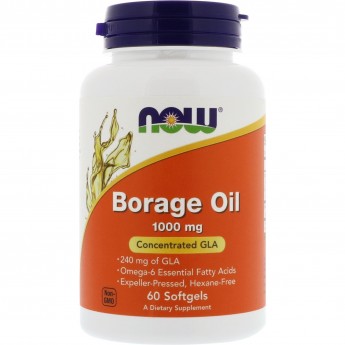 Гамма-Линолевая Кислота NOW FOODS Borage Oil, 1000 мг - 60 капсул