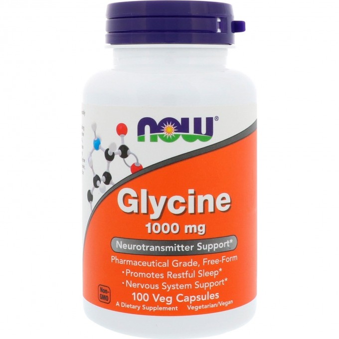 Глицин NOW FOODS GLYCINE, 1000 мг, 100 капсул NS0107