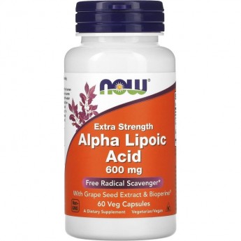 Кислота NOW FOODS Alpha Lipoic Acid, 600 мг - 60 капсул