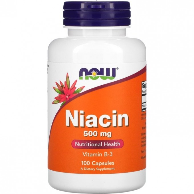 Клеточный энергетик NOW FOODS NIACIN, 500 mg, 100 Capsules NS*0481