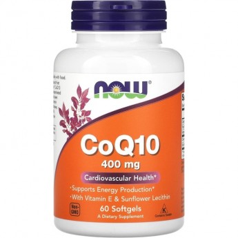 Коэнзим NOW FOODS COQ10, 400 мг - 60 капсул