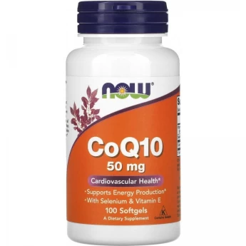 Коэнзим NOW FOODS COQ10, 50 мг - 100 капсул