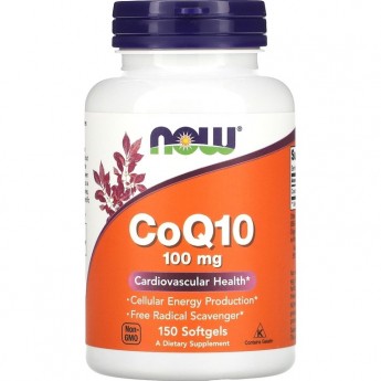 Кофермент NOW FOODS Q10, Нау CoQ-10 100 mg, Для сердца и сосудов, 50 кап