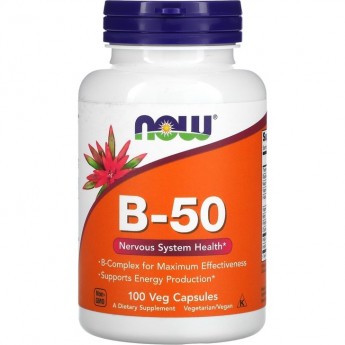 Комплекс витаминов NOW FOODS группы B NOW B-50 (100 vcaps)