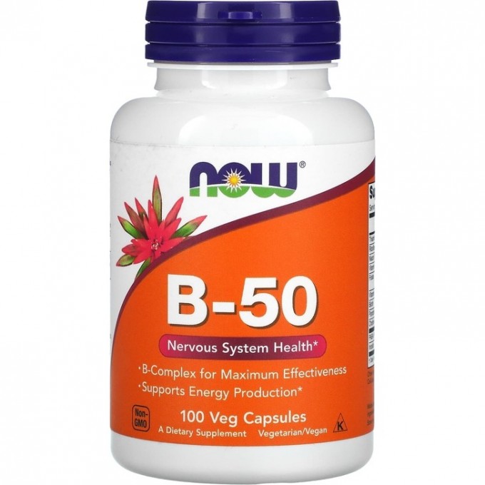 Комплекс витаминов NOW FOODS группы B NOW B-50 (100 vcaps) NS*0420