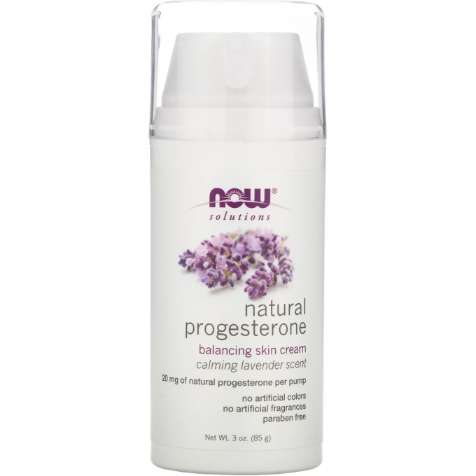 Крем NOW FOODS Natural Progesterone, Успокаивающий Аромат Лаванды, 3 унции, 85 г NS3346