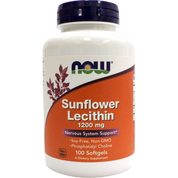 Лецитин NOW FOODS LECITHIN SUNFLOWER, 1200 мг, 100 капсул NS2311