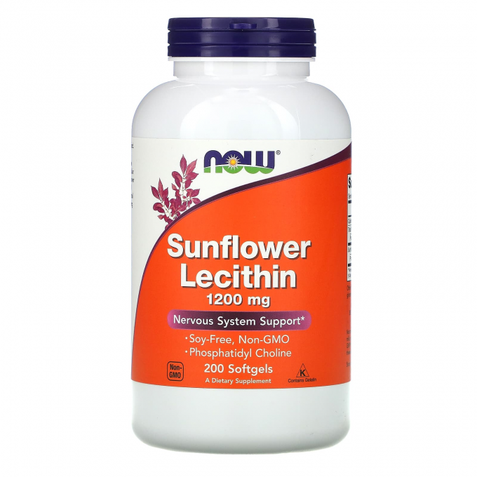 Лецитин NOW FOODS LECITHIN SUNFLOWER, 1200 мг, 200 капсул NS29570 Лецитин NOW FOODS LECITHIN SUNFLOWER, 1200 мг, 200 капсул NS29570