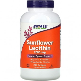 Лецитин NOW FOODS LECITHIN SUNFLOWER, 200 капсул