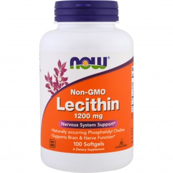 Лецитин NOW Lecithin, 1200 мг - 100 желатиновых капсул