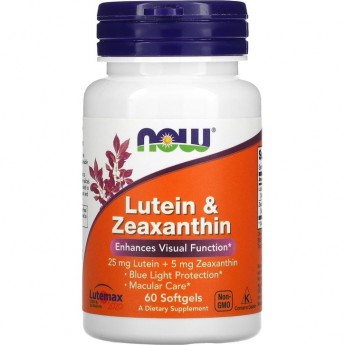 Лютеин NOW FOODS LUTEIN & ZEAXANTHIN, 25 мг, 60 капсул