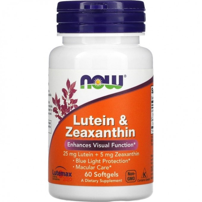 Лютеин NOW FOODS LUTEIN & ZEAXANTHIN, 25 мг, 60 капсул NS3064