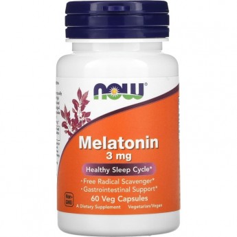 Мелатонин NOW FOODS MELATONIN, 3 мг, 60 капсул