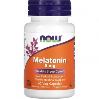 Мелатонин NOW Melatonin, 5 мг - 60 капсул