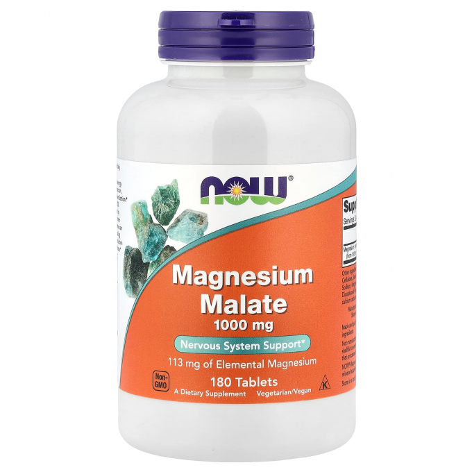 Минералы NOW FOODS MAGNESIUM MALATE 1000mg 180 таблеток NS29595 Минералы NOW FOODS MAGNESIUM MALATE 1000mg 180 таблеток NS29595