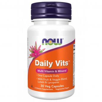 Мультивитамины NOW FOODS NOW, DAILY VITS WITH FRUIT & VEGGIE BLEND, LUTEIN AND LYCOPENE 30 капсул Мультивитамины NOW FOODS NOW, DAILY VITS WITH FRUIT & VEGGIE BLEND, LUTEIN AND LYCOPENE 30 капсул