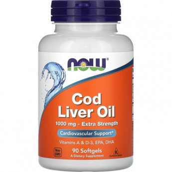 Омега NOW Cod Liver Oil, 90 капсул