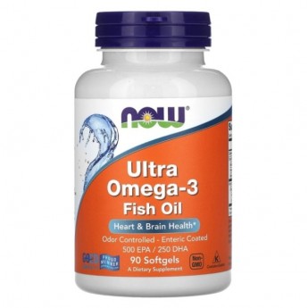 Омега NOW FOODS ULTRA OMEGA-3, 500 EPA / 250 DHA, 90 капсул Омега NOW FOODS ULTRA OMEGA-3, 500 EPA / 250 DHA, 90 капсул