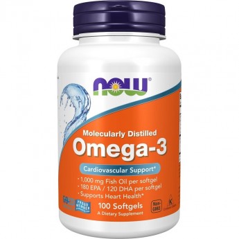 Омега NOW Omega-3, 1000 мг - 100 капсул