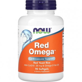 Омега NOW Omega-3 Red Rice + Q10, Рэд Омега + Q10 - 90 капсул