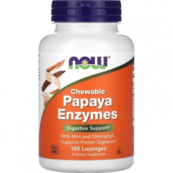 Папайя NOW FOODS PAPAYA ENZYMES, 180 таблеток