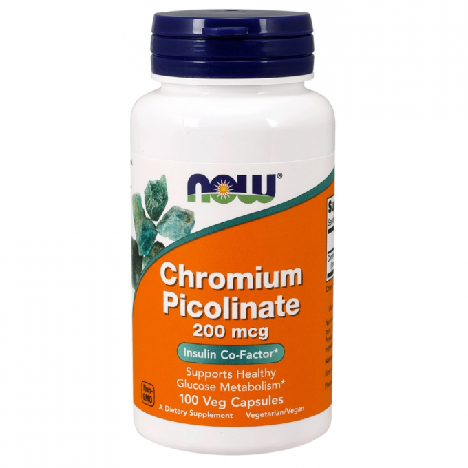 Пиколинат хрома NOW FOODS CHROMIUM PICOLINATE 200mcg 100 капсул NS7814