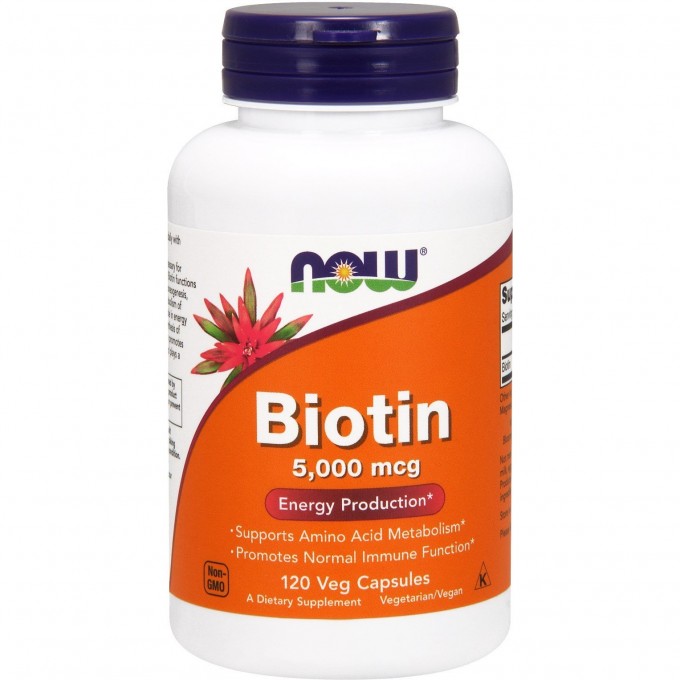 Витамин NOW FOODS BIOTIN, 5000 мкг, 120 капсул NS*0474